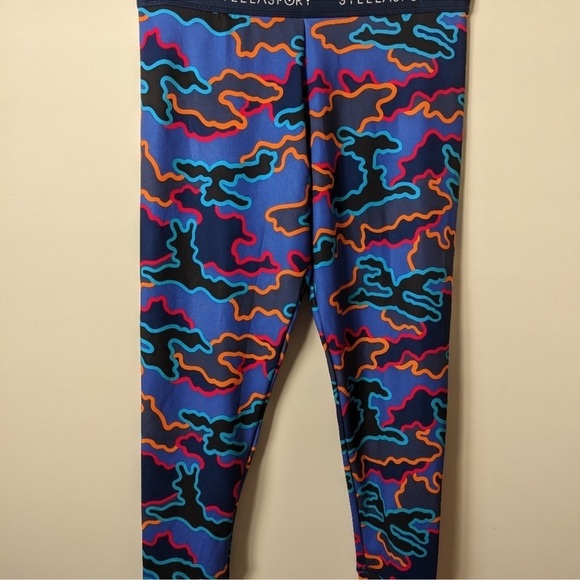 Adidas x Stella Sport Performance Blue Camouflage Leggings Size XS - Picture 4 of 10